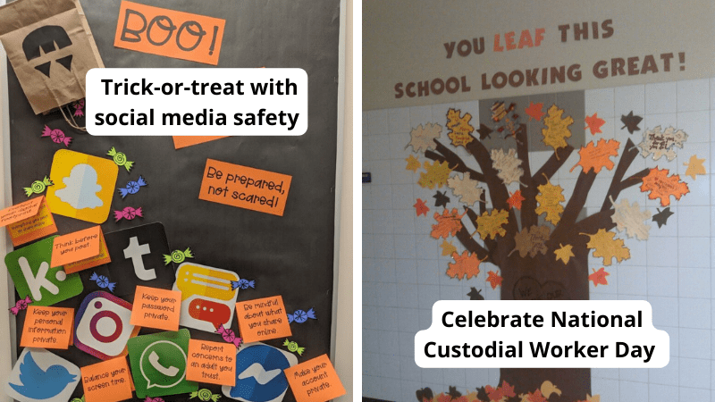  30 quadros de avisos de Outubro para experimentar na sua sala de aula